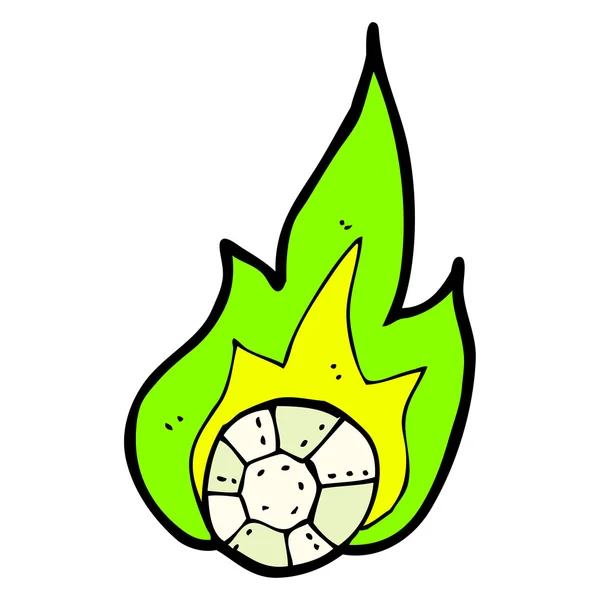 Cartoon flaming soccer ball — Stock Vector