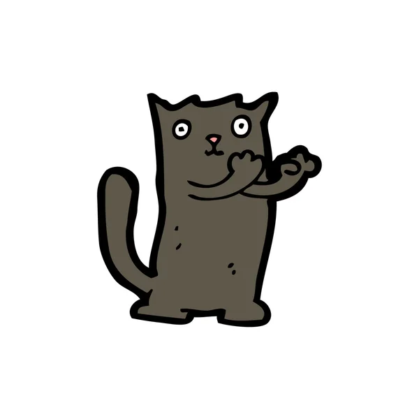 Γελοιογραφία μαύρη γάτα έτοιμος για έναν αγώνα — Διανυσματικό Αρχείο