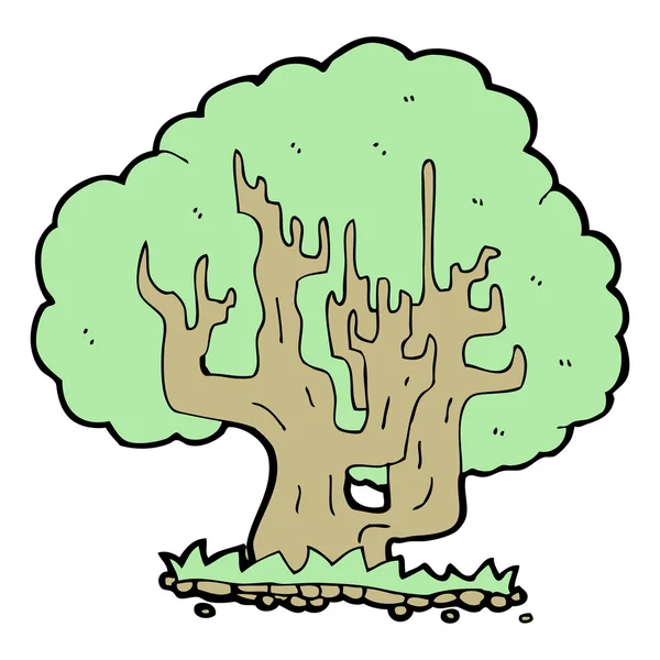 Yeşil yaprakları ile ağacı — Stok Vektör