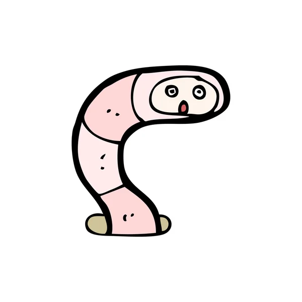 Cartoon verrast worm — Stockvector