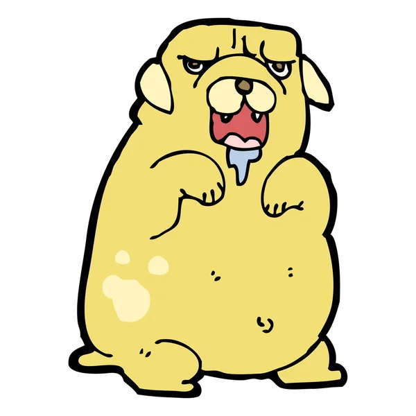 Cartoon fat angry dog — Stock Vector