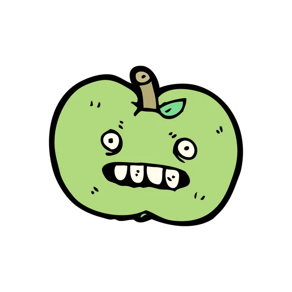 Moche dessin animé pomme — Image vectorielle