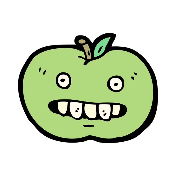 Mau desenho animado de maçã — Vetor de Stock