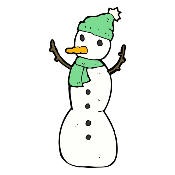 Christmas snowman cartoon — Stock Vector