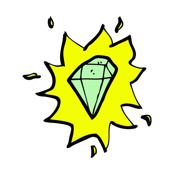 Cartoon emerald gem — Stockvector