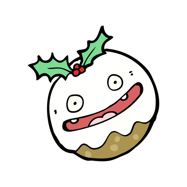 Dessin animé pudding de Noël — Image vectorielle