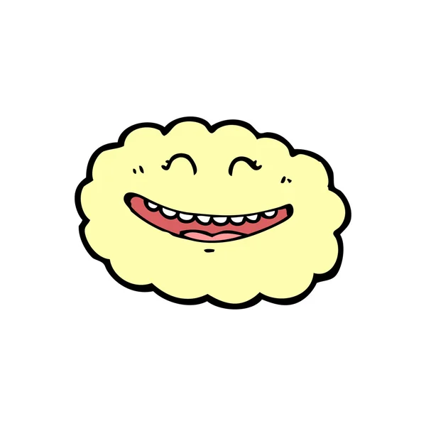 Happy yellow cloud cartoon - Stok Vektor