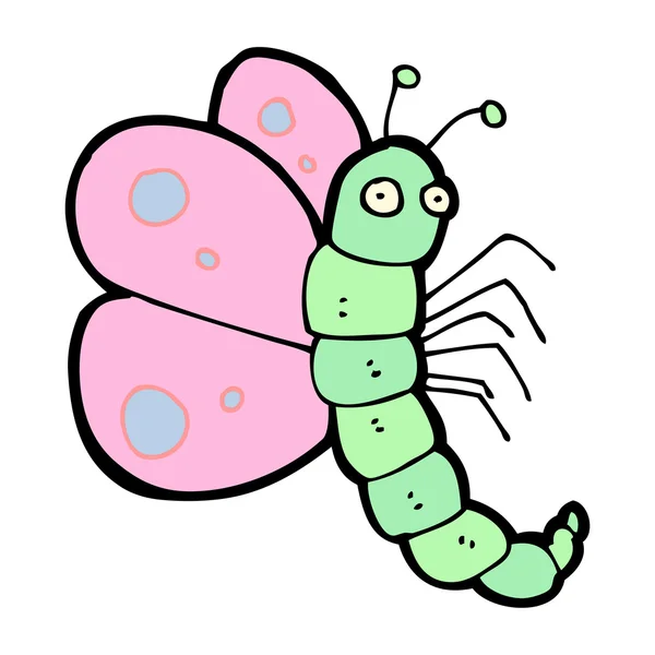 Funny butterfly kreslený — Stockový vektor