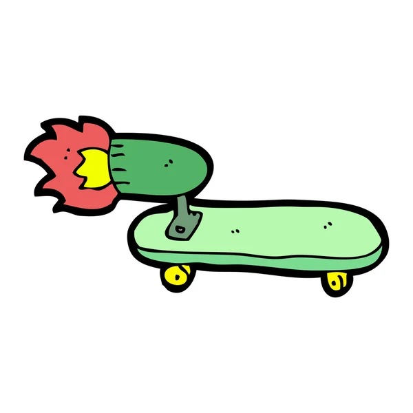 Rocket powered skateboard cartoon — Stock Vector