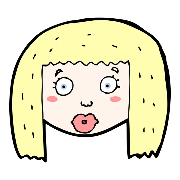 Kreslený překvapený blondýnka — Stockový vektor