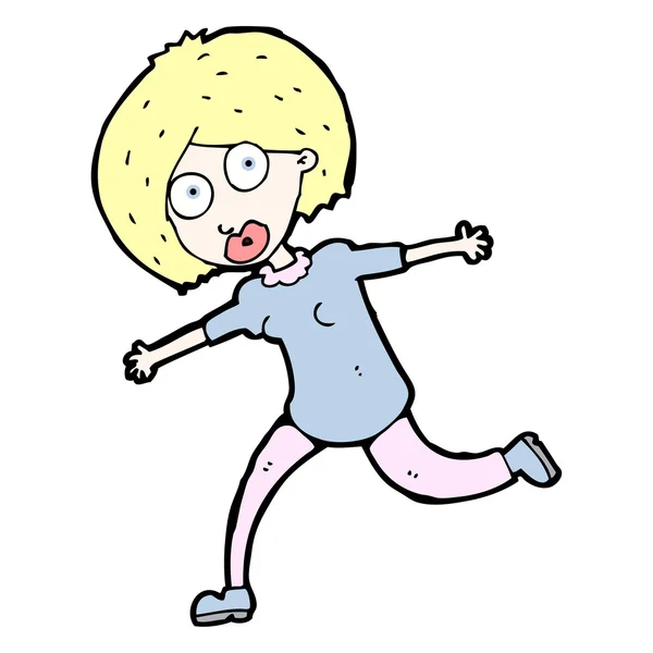 Τρέχοντας γυναίκα κινουμένων σχεδίων — Διανυσματικό Αρχείο