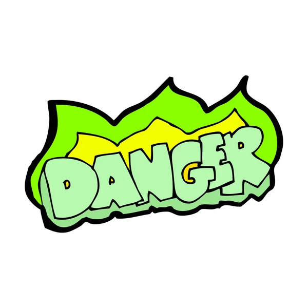 Dessin animé signe de danger — Image vectorielle