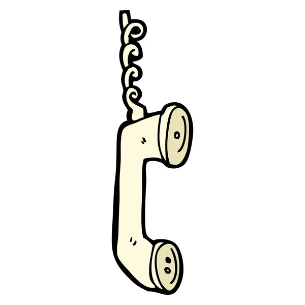 Retro telefone auscultador desenhos animados — Vetor de Stock