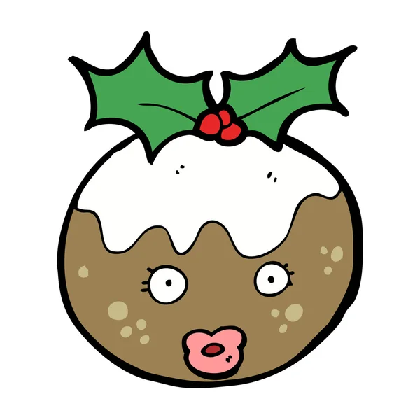 Budín de Navidad de dibujos animados — Vector de stock