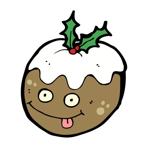 Dessin animé pudding de Noël — Image vectorielle