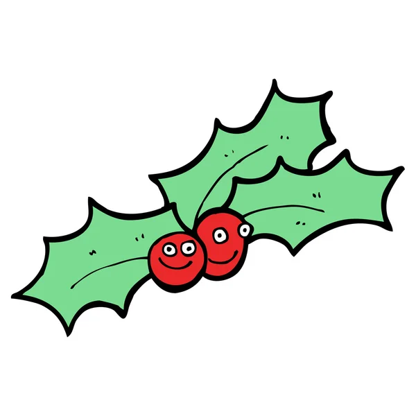 Christmas holly tecknade — Stock vektor