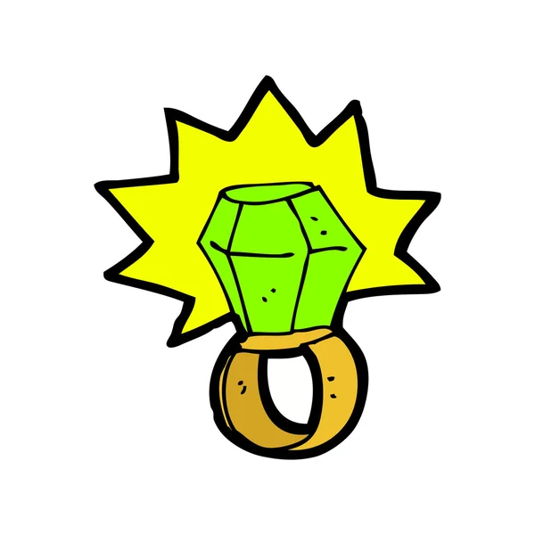 Cartoon emerald ring — Stockvector