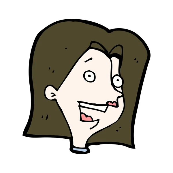 Happy parler femme visage dessin animé — Image vectorielle
