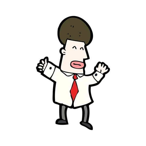 Cartoon man with big hair — Stock Vector
