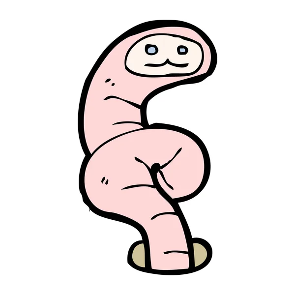 Roze aarde worm — Stockvector
