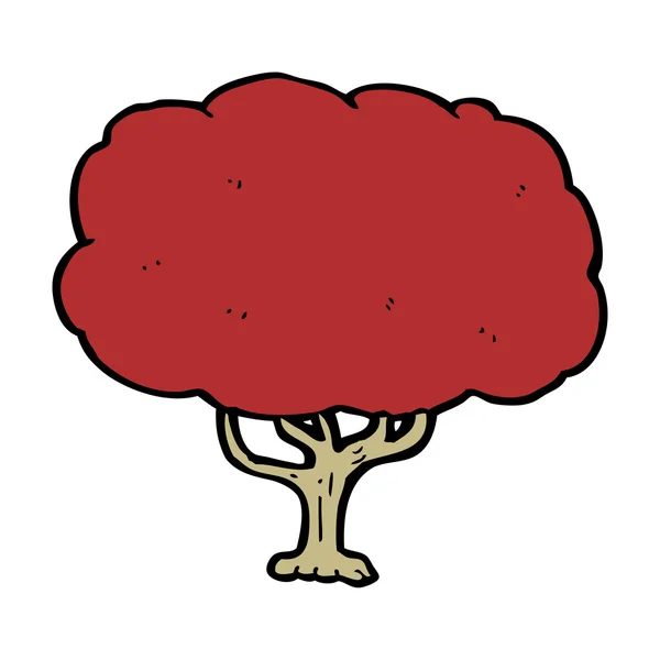 Árbol con follaje de otoño rojo — Vector de stock