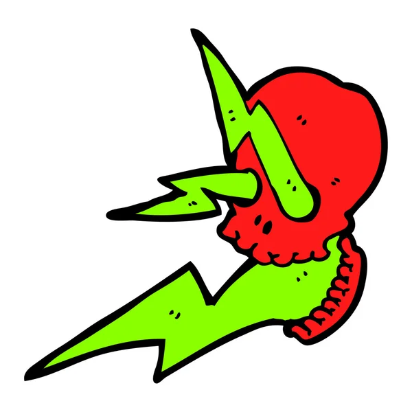 クレイジー漫画赤い頭骨 — ストックベクタ