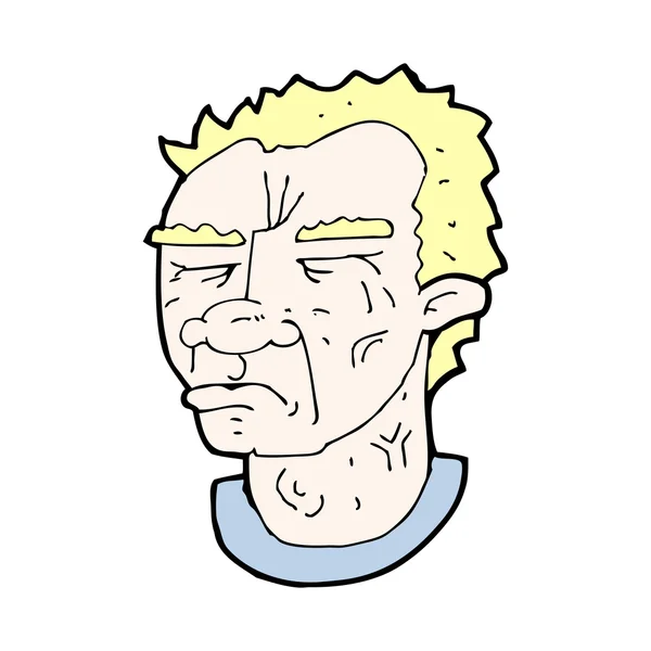 Cartoon tough guy face — Stock Vector