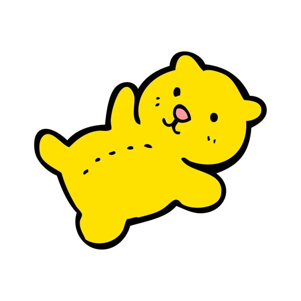 Kartun boneka beruang kuning - Stok Vektor