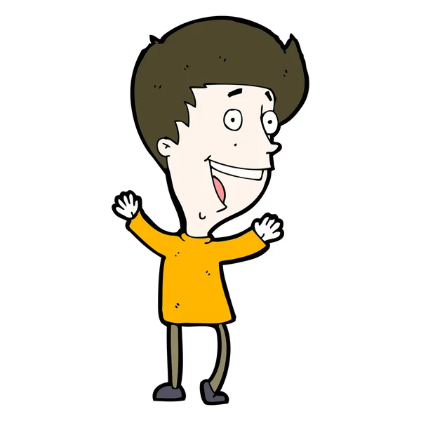 Laughing menino desenhos animados — Vetor de Stock
