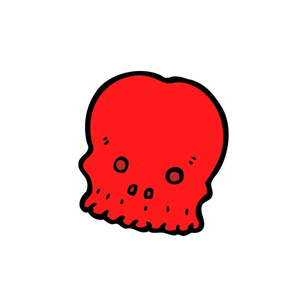 Spooky red skull karikatür — Stok Vektör