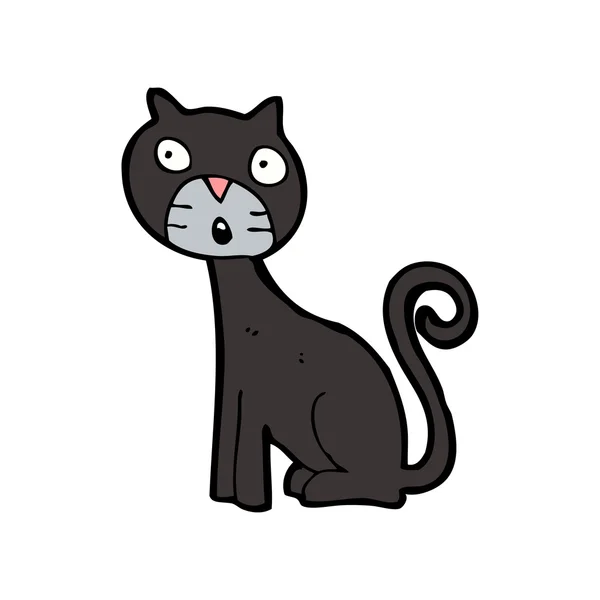 Tecknad svart katt — Stock vektor