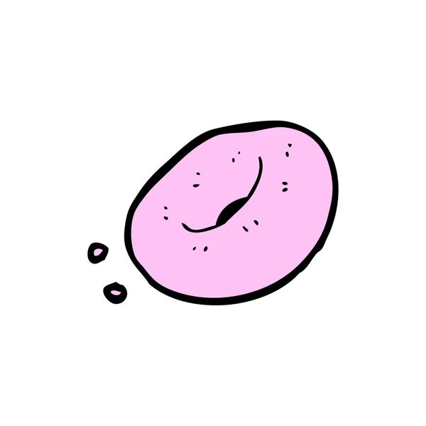 Pink doughnut cartoon — Stock Vector