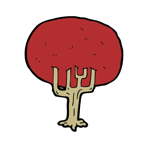Baum mit rotem Herbstlaub — Stockvektor