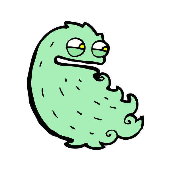 Green Hairy Alien Or Halloween Monster — Stock Vector