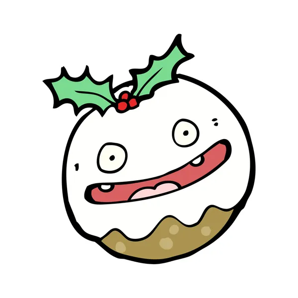 Christmas Pudding Character — Stock Vector