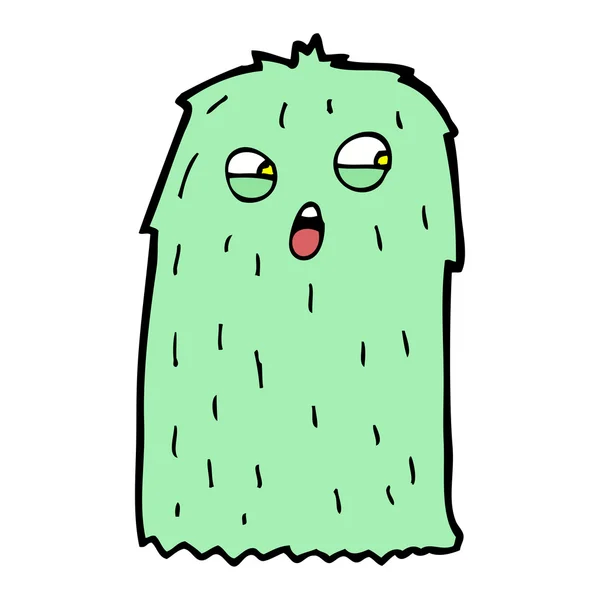 Alien poilu vert ou monstre d'Halloween — Image vectorielle