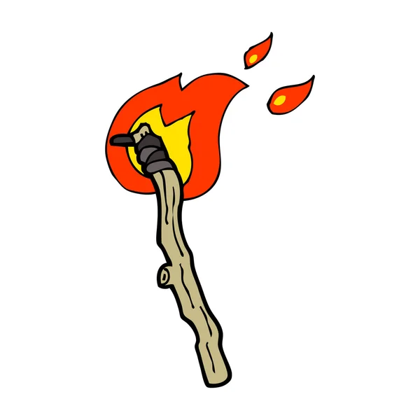 Hořící větev kreslený — Stockový vektor