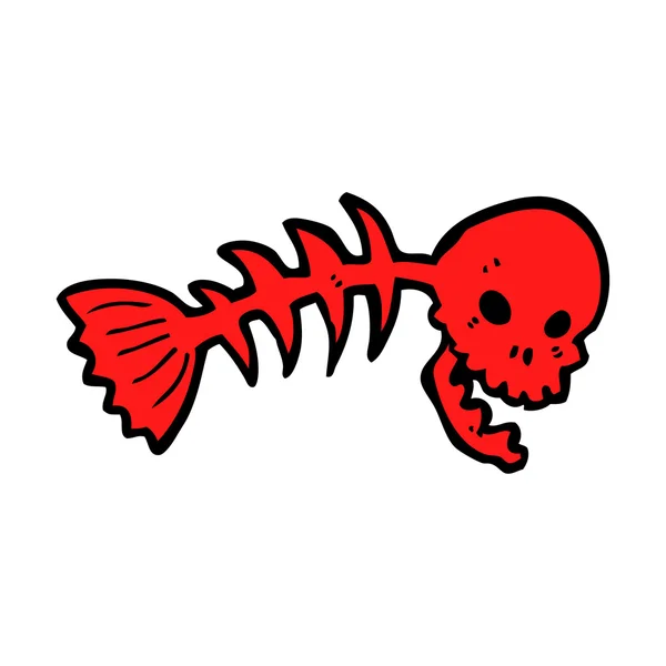 Laughing crânio peixe desenhos animados —  Vetores de Stock