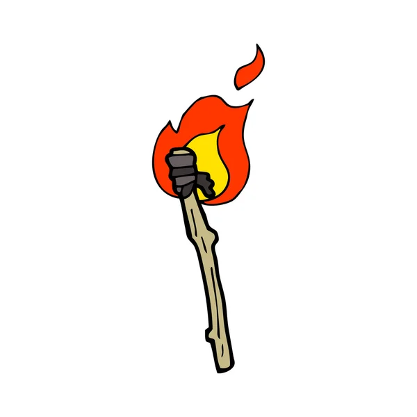 Flaming torch cartoon — Stock Vector