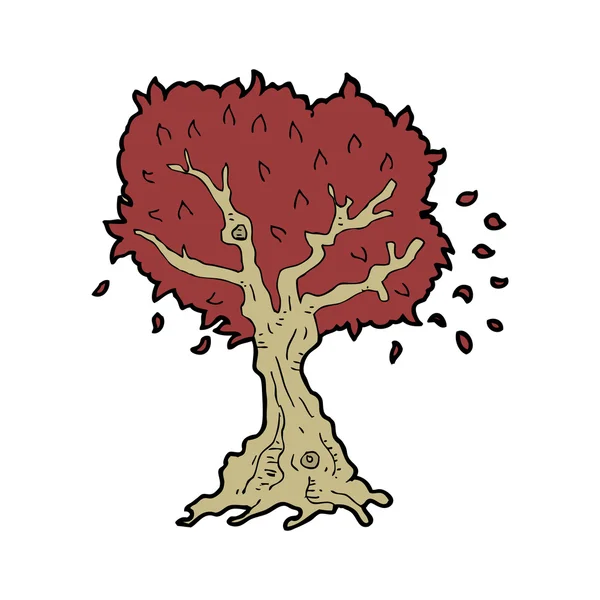 Δέντρο με κόκκινο φύλλα το φθινόπωρο — Διανυσματικό Αρχείο