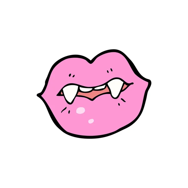 Vampier lippen cartoon — Stockvector