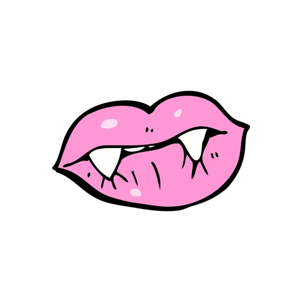Vampier lippen cartoon — Stockvector