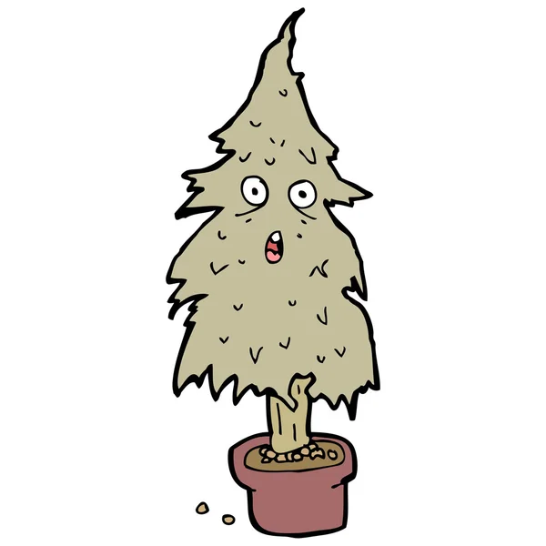 Desenhos animados seca velha árvore de Natal — Vetor de Stock