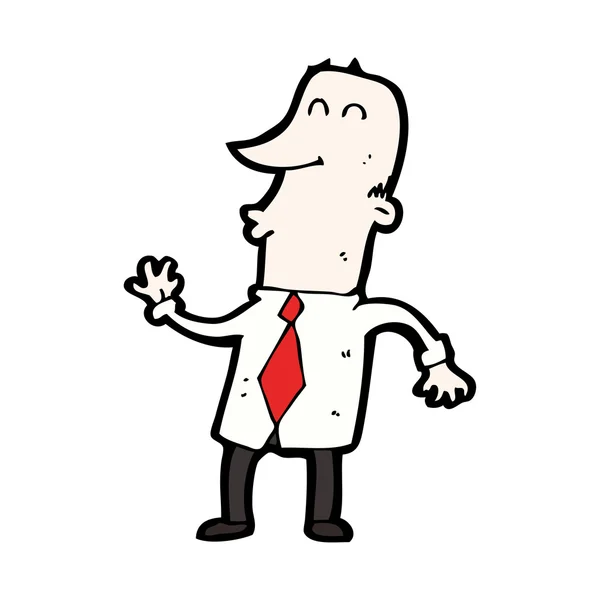 Cartoon bald office boss — Stock Vector