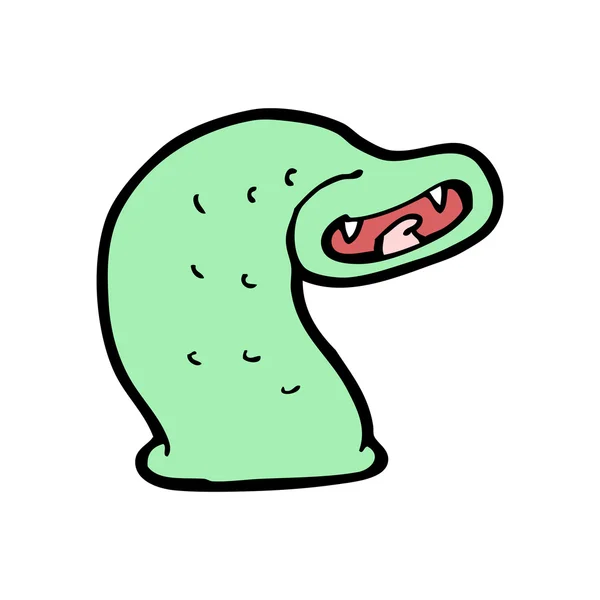 Zelený tvor kreslený — Stockový vektor