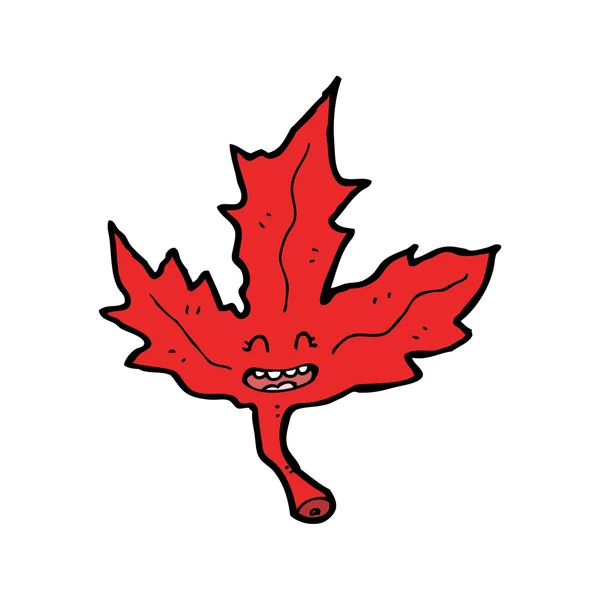 Cartoon grinning leaf — Stock Vector