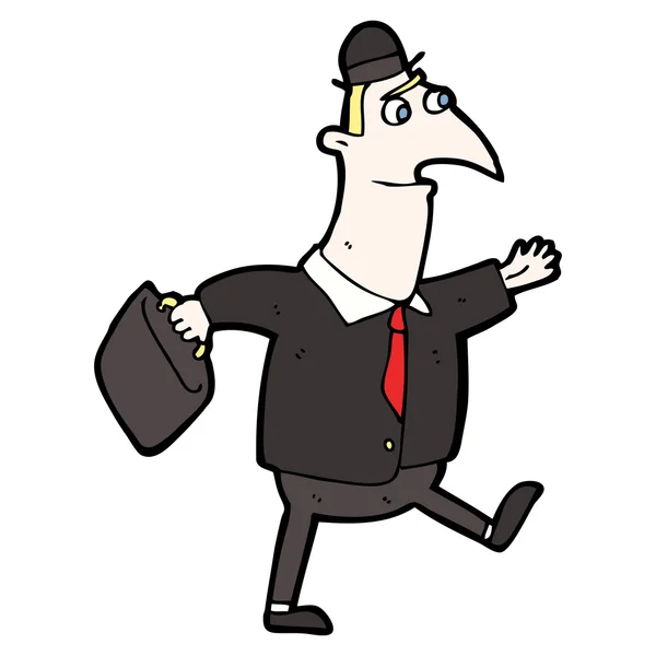 Cartoon man walking to work — Stock Vector