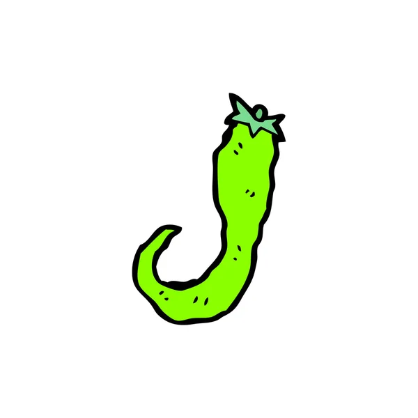 Kreslené zelené chilli — Stockový vektor