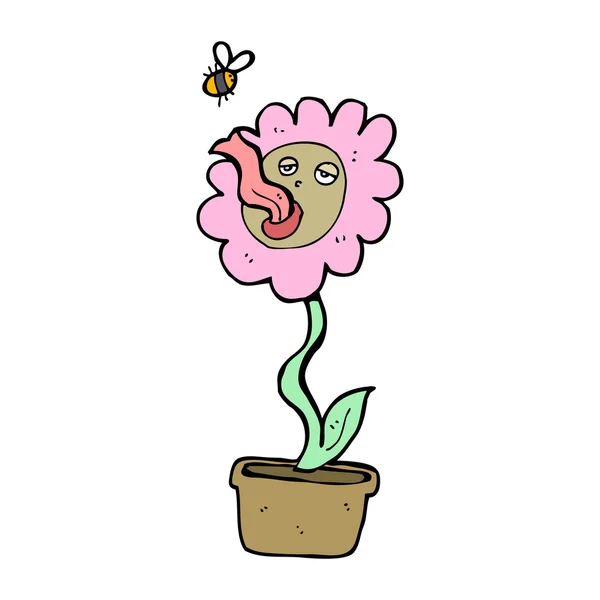 Polinização de flores de desenhos animados —  Vetores de Stock