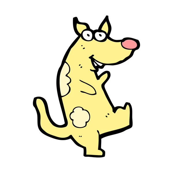 Desenhos animados cão dançando amarelo — Vetor de Stock